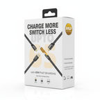 RNP 4 in 1 Braided Fast Charging Cable 65W |  1.2m Rugged Design Multiport | Type C to Lightning | Type C to USB A | Compatible for iPhones, iPads, Tablets, MacBooks and Android Devices -Black