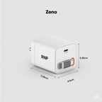 RNP 30W GaN Wall Charger with USB-C Port & Built-in Retractable Type-C Cable